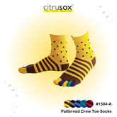 Stripey Dots Crew Men Toe Socks